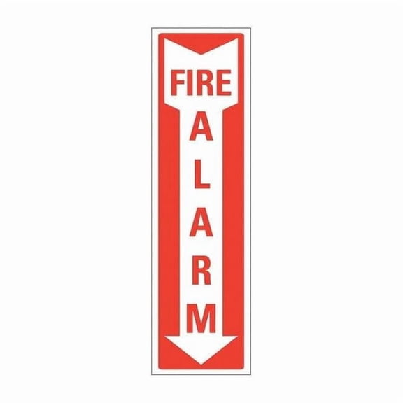 Lyle Reflective Fire Alarm Sign,14x4in,Alumin LCU1-0064-RA_4x14