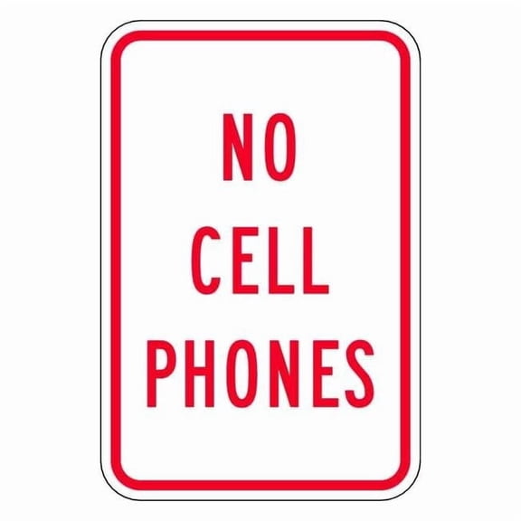 Lyle Reflective No Phone Sign,18x12in,Alumin SEC-075-12HA