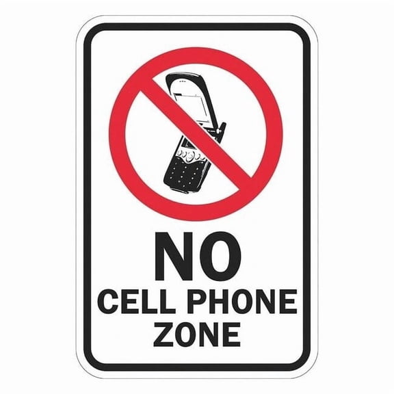 Lyle Reflective No Phone Sign,18x12in,Alumin T1-1241-EG_12x18