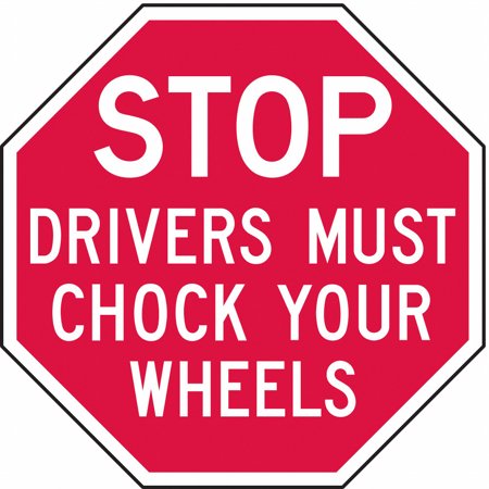 Lyle Rflct Chock Wheels Stop Sign,6x6in,Alum ST-016-6HA ST-016-6HA ZO-G3819557