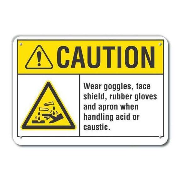Lyle Rflct Eye&Hand Caution Sign,10x14in,Alum LCU3-0004-RA_14x10