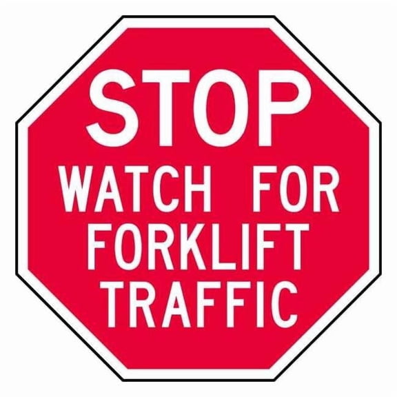 Reflective Lift Truck Traffic Stop Sign, 12 in H, 12 in W,Octagon, English, ST-031-12HA