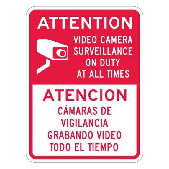 Lyle Rflct Srveillnce Attention/Atencion Sign T1-1078-EG_18x24