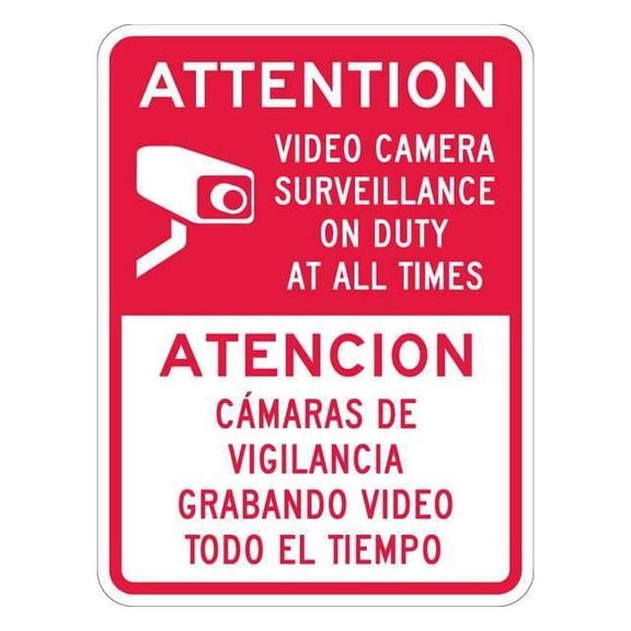 Lyle Rflct Srveillnce Attention/Atencion Sign T1-1078-HI_18x24