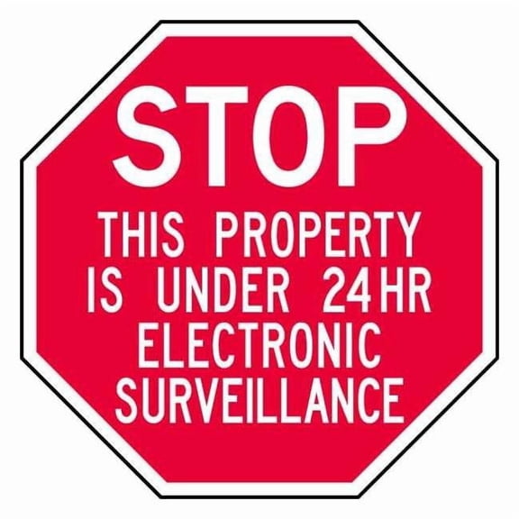 Lyle Rflct Surveillnce Stop Sign,12x12in,Alum ST-030-12HA