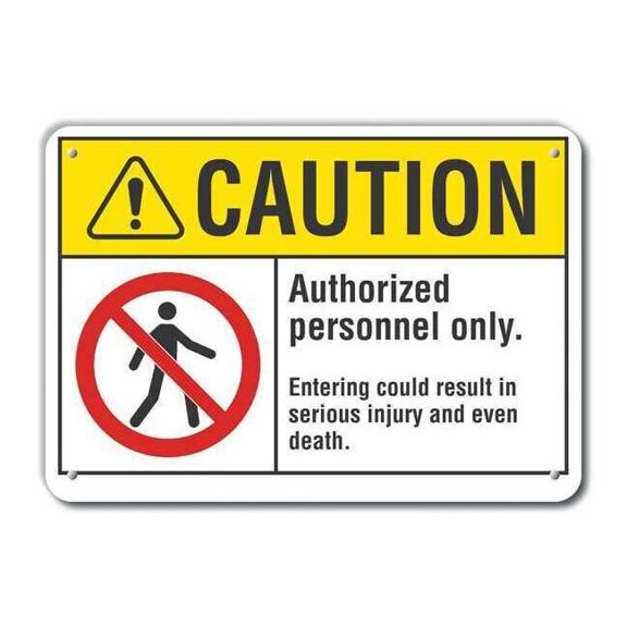Lyle Rflctv Auth Person Caut Sign,10x14in,Alu LCU3-0080-RA_14x10