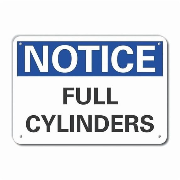 Lyle Rflctv Cyl Handling Notice Sign,10x14in LCU5-0091-RA_14X10