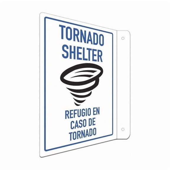 Lyle Rflctv Emergncy Shelter Sign,12x8in,Alum LCFL-0043-RA_8x12