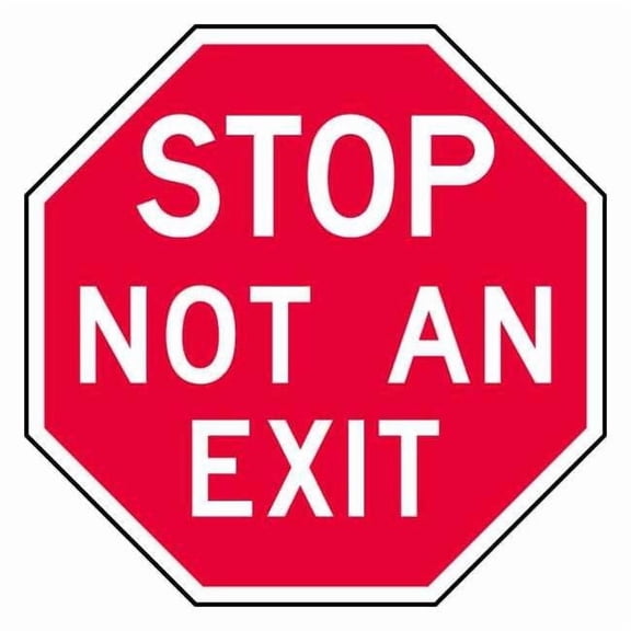 Exit Sign, 12" Height, 12" Width, Recycled Aluminum, Octagon, English ST-026-12HA