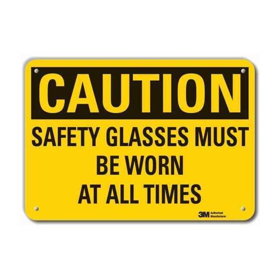 Lyle Rflctv Eye Caution Sign,10x14in,Aluminum LCU3-0379-RA_14x10