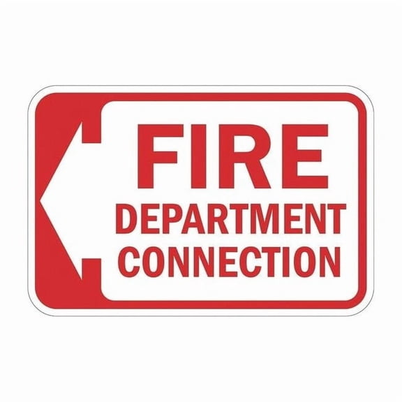 Lyle Rflctv Fire Connection Sign,12x18in,Alum T1-1764-HI_18x12