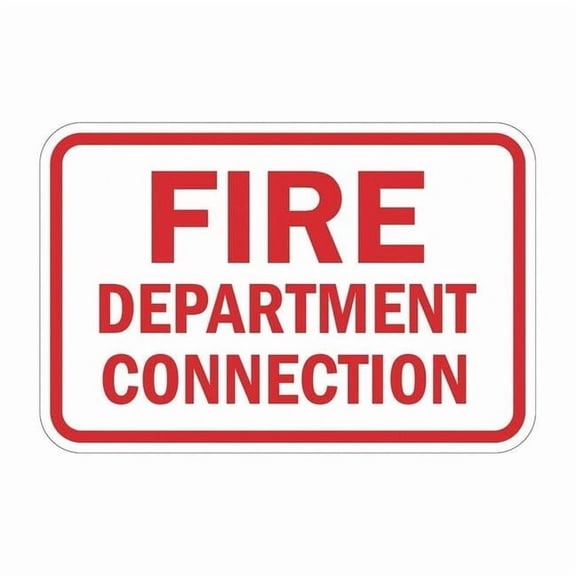 Lyle Rflctv Fire Connection Sign,12x18in,Alum T1-1818-HI_18x12