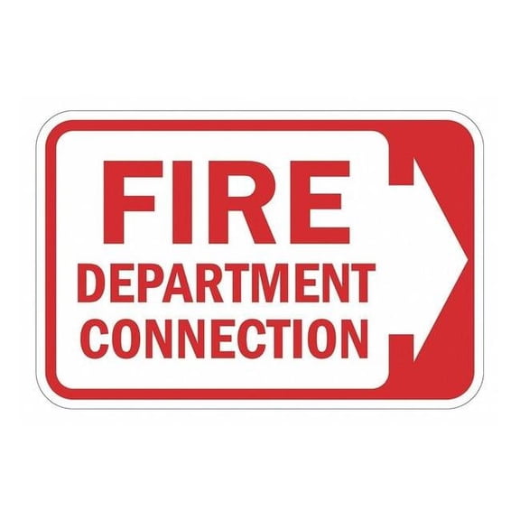 Lyle Rflctv Fire Connection Sign,12x18in,Alum T1-1819-DG_18x12
