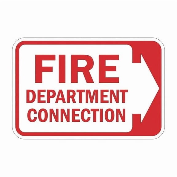 Lyle Rflctv Fire Connection Sign,12x18in,Alum T1-1819-HI_18x12