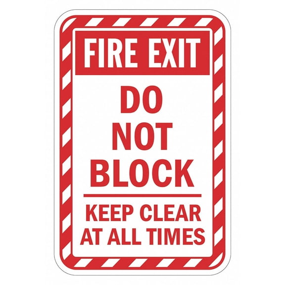 Lyle Rflctv Fire Door Fire Exit Sign,18x12in T1-1824-EG_12x18 T1-1824-EG_12x18 ZO-G5273331