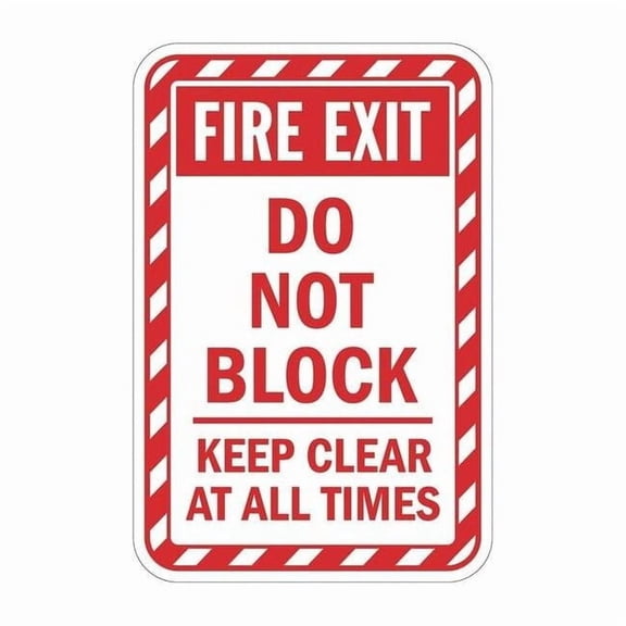Lyle Rflctv Fire Door Fire Exit Sign,18x12in T1-1824-EG_12x18