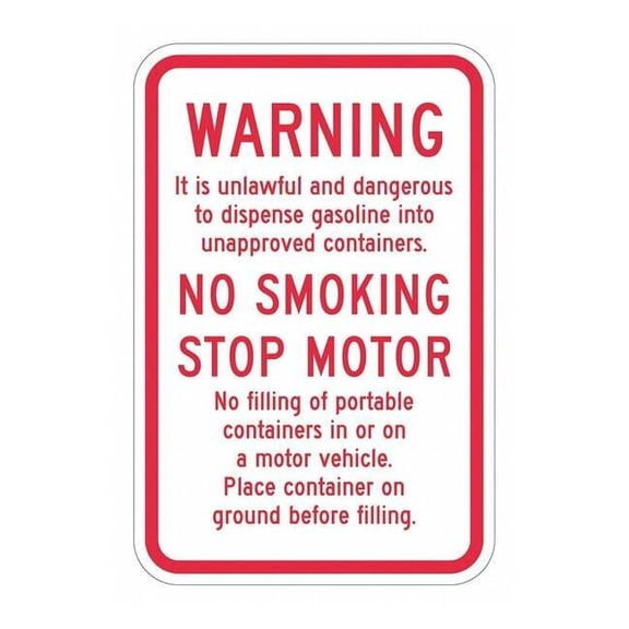 Lyle Rflctv Gasoline Warn Sign,18x12in,Alum T1-1416-EG_12x18