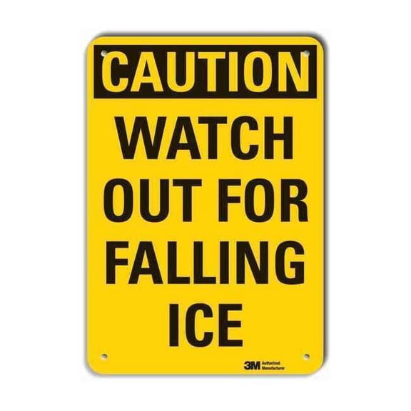 Lyle Rflctv Icy Caution Sign,10x14in,Aluminum LCU3-0302-RA_14x10