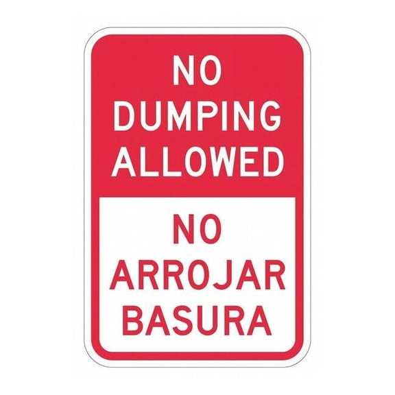 Lyle Rflctv No Dumping Allowed Sign,18x12in T1-1710-HI_12x18
