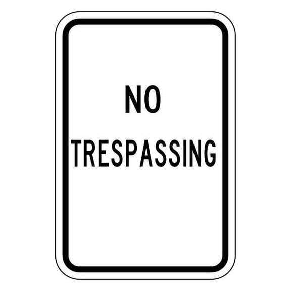 Lyle Rflctv No Trespassing Sign,18x12in,Alum NT-005-BW-12HA