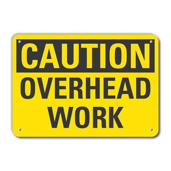 Lyle Rflctv Overhead Hazard Caut Sign,10x14in LCU3-0226-RA_14x10