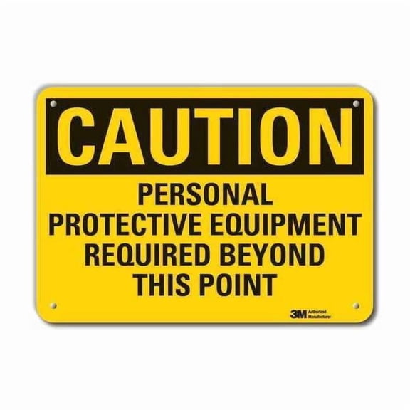 Lyle Rflctv Ppe Caution Sign,10x14in,Aluminum LCU3-0440-RA_14x10