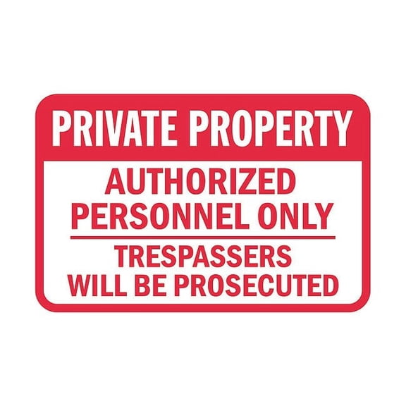 Lyle Rflctv Private Property Sign,12x18in,Alu T1-3992-EG_18x12