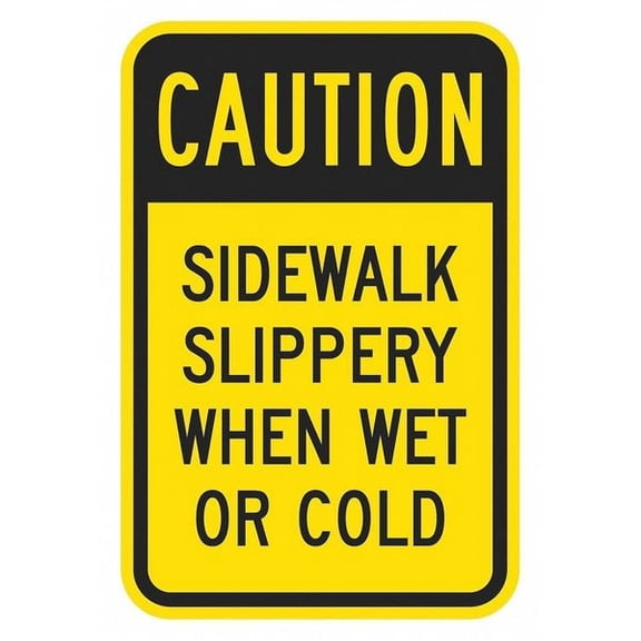 Lyle Rflctv Slippery Caut Sign,18x12in,Alum T1-1367-EG_12x18