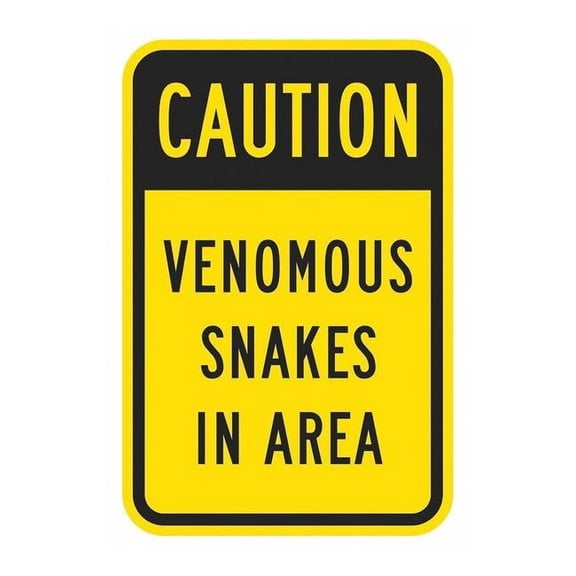 Lyle Rflctv Snakes Caution Sign,18x12in,Alum T1-1374-EG_12x18