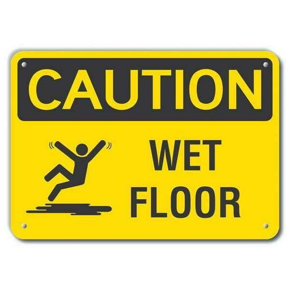 Lyle Rflctv Wet Floor Caut Sign,10x14in,Alum LCU3-0146-RA_14x10