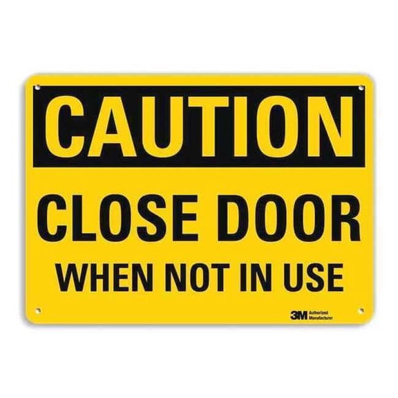 Safety Sign, 10 in Height, 14 in Width, Aluminum, Horizontal Rectangle, English