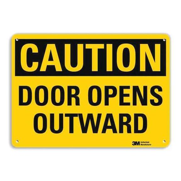 Safety Sign, 10 in Height, 14 in Width, Aluminum, Horizontal Rectangle, English