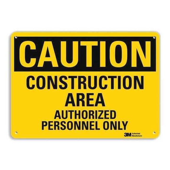 Safety Sign, 10 in Height, 14 in Width, Aluminum, Horizontal Rectangle, English