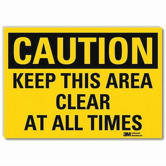 Lyle Safety Sign,Keep Area Clr All Tms,5in.H U4-1471-RD_7X5