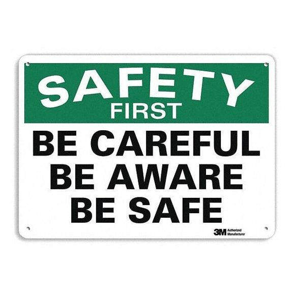 Safety Sign, 7 in Height, 10 in Width, Aluminum, Vertical Rectangle, English