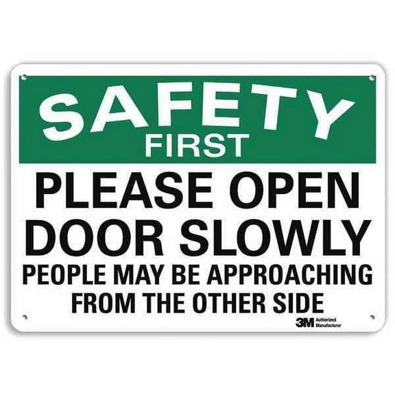 Safety Sign, 7 in Height, 10 in Width, Plastic, Vertical Rectangle, English