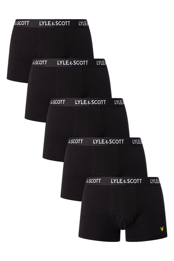 5 Pack Miller Trunks, Black