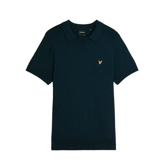 Lyle & Scott Mens Herringbone Knitted Polo Shirt