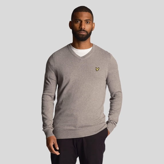 Lyle & Scott Mens Merino Cotton V Neck Sweater