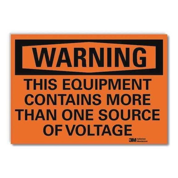 Lyle Warning Sign,Source of Voltage,10 in. W U6-1245-RD_10X7