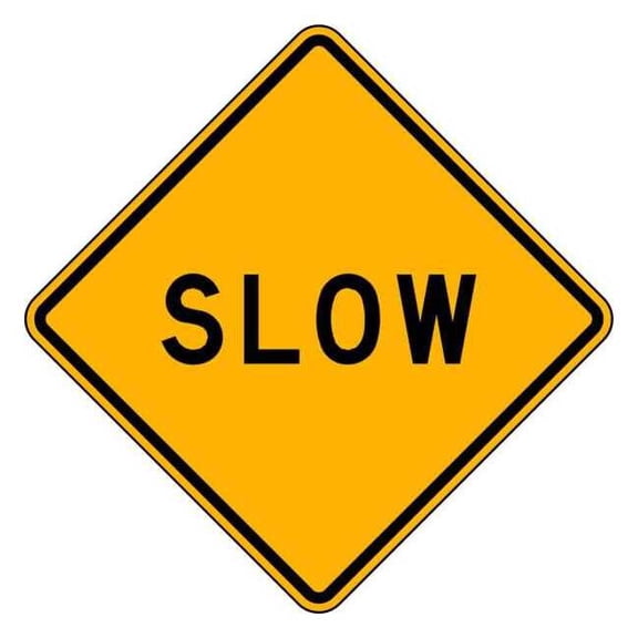 Lyle Slow Traffic Sign,24" x 24" LW8-12-24DA