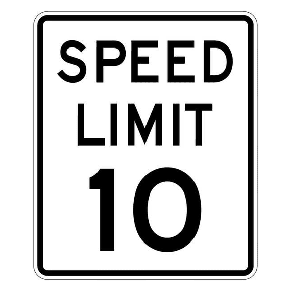 Lyle Speed Limit 10 Traffic Sign,24" x 18" R2-1-10-18DA