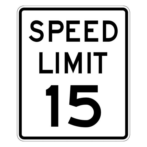 Lyle Speed Limit 15 Traffic Sign,24" x 18" R2-1-15-18DA