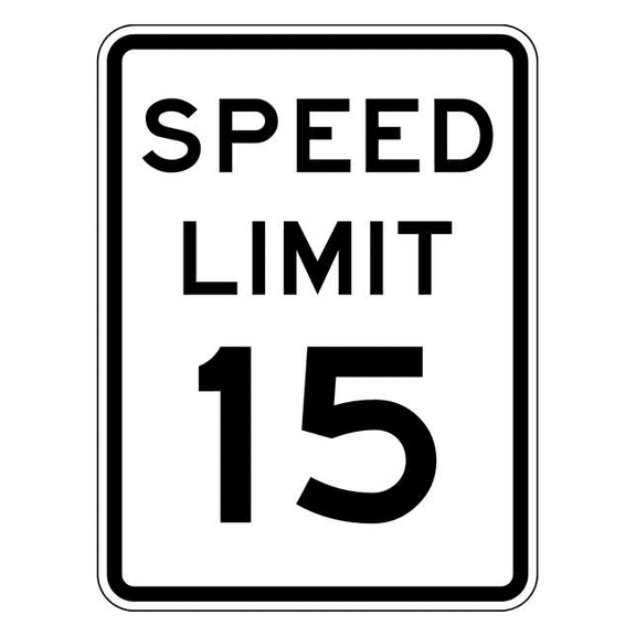 Lyle Speed Limit 15 Traffic Sign,24" x 18" R2-1-15-18HA