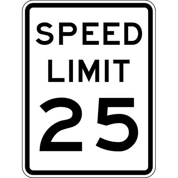 Lyle Speed Limit 25 Traffic Sign,24" x 18" R2-1-25-18HA
