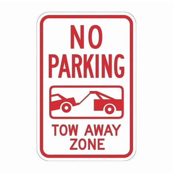 Lyle Tow Zone No Parking Sign,18" x 12, T1-3054-EG_12x18 T1-3054-EG_12x18