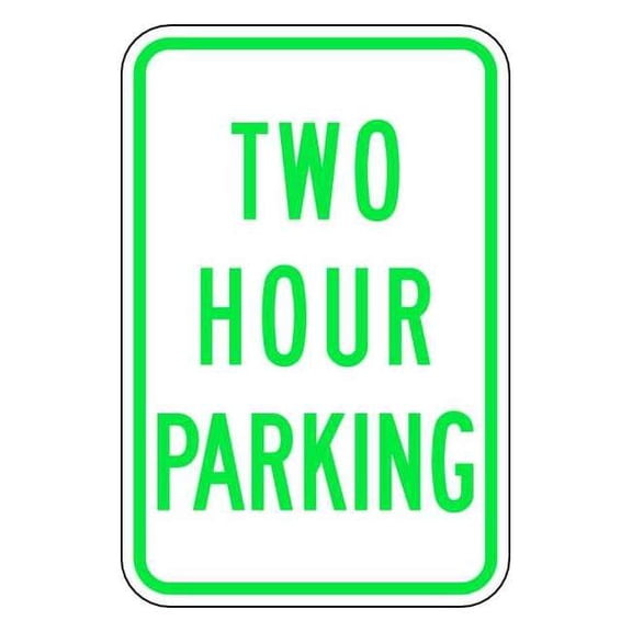 Lyle Timed Parking Sign, 12" W, 18" H, English, Aluminum, White RP-072-12HA