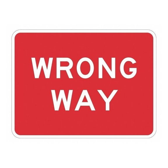 Lyle Wrong Way Traffic Sign,12" x 18" T1-6172-EG_18x12