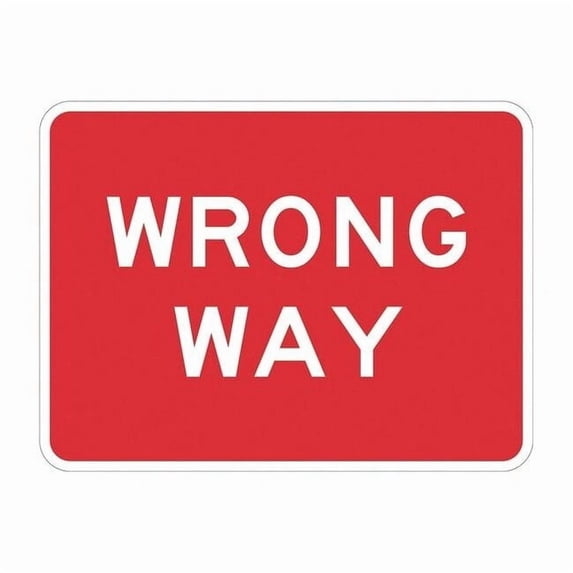 Lyle Wrong Way Traffic Sign,18" x 24" T1-6172-HI_24x18