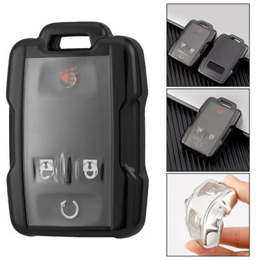 Lylong Car Accessories Tpu Remote Key Fob Case Shell Cover for Chevy for Silverado 2014 2015 2016 2017 2018 Black